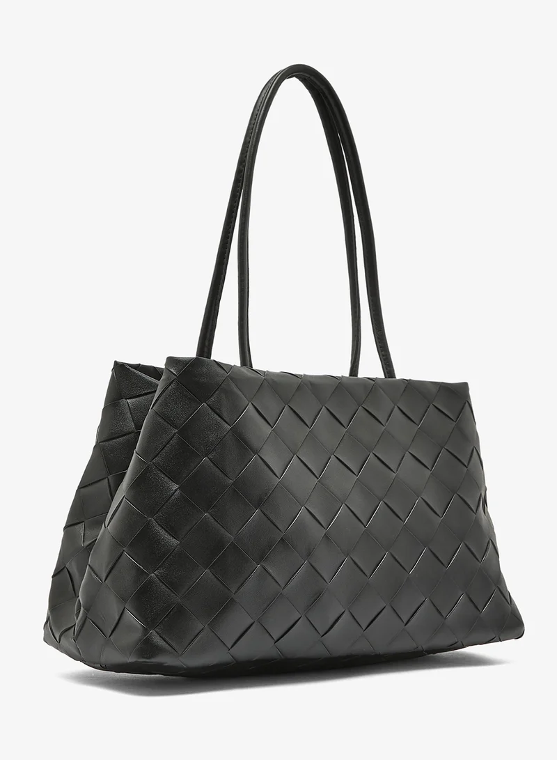 ايلا حقيبة يد منسوجة بتفاصيل نسيج